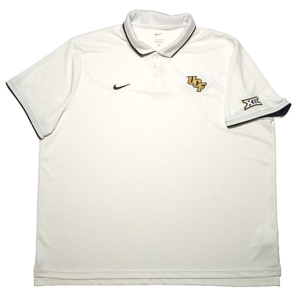 NIKE UCF Knights Performance Polo Shirt Big 12 White 3XL